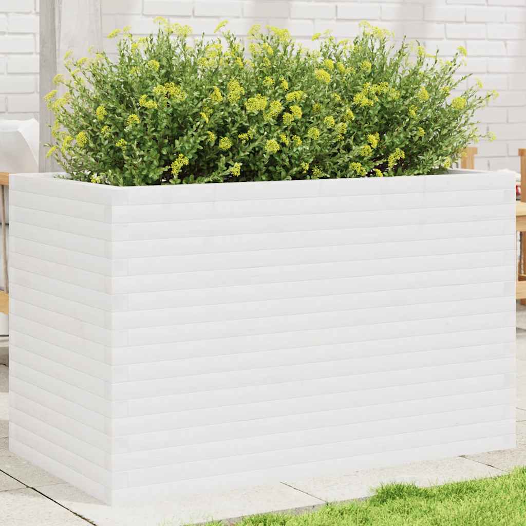 E-shop Multidom Záhradný kvetináč biely 110x60x68,5 cm masívna borovica