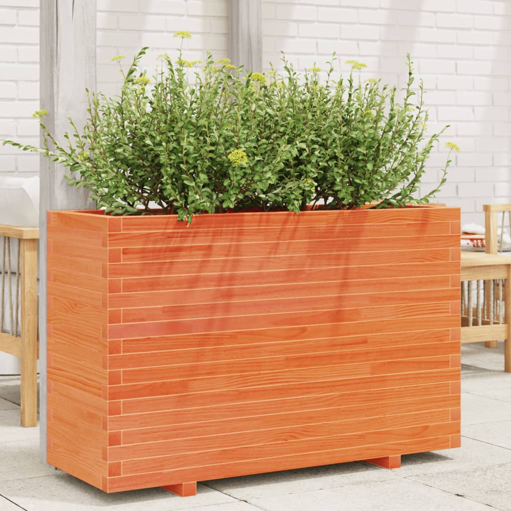 E-shop Multidom Záhradný kvetináč voskovohnedý 110x40x72 cm masívna borovica