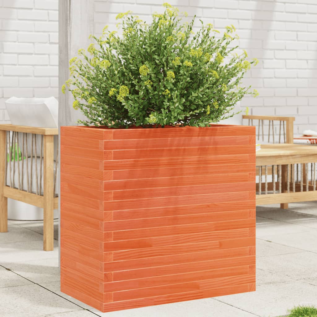 E-shop Multidom Záhradný kvetináč voskovohnedý 70x40x68,5 cm masívna borovica