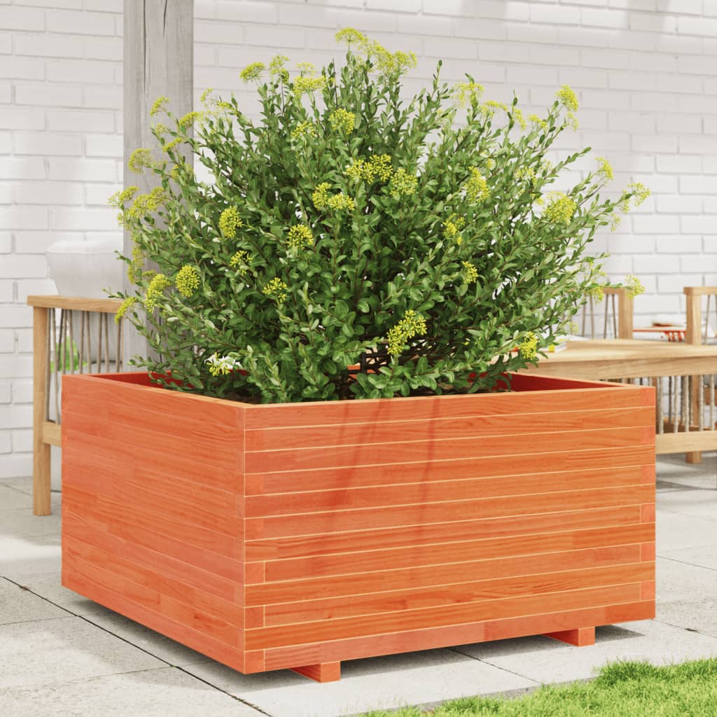 E-shop Multidom Záhradný kvetináč voskovohnedý 90x90x49,5 cm masívna borovica