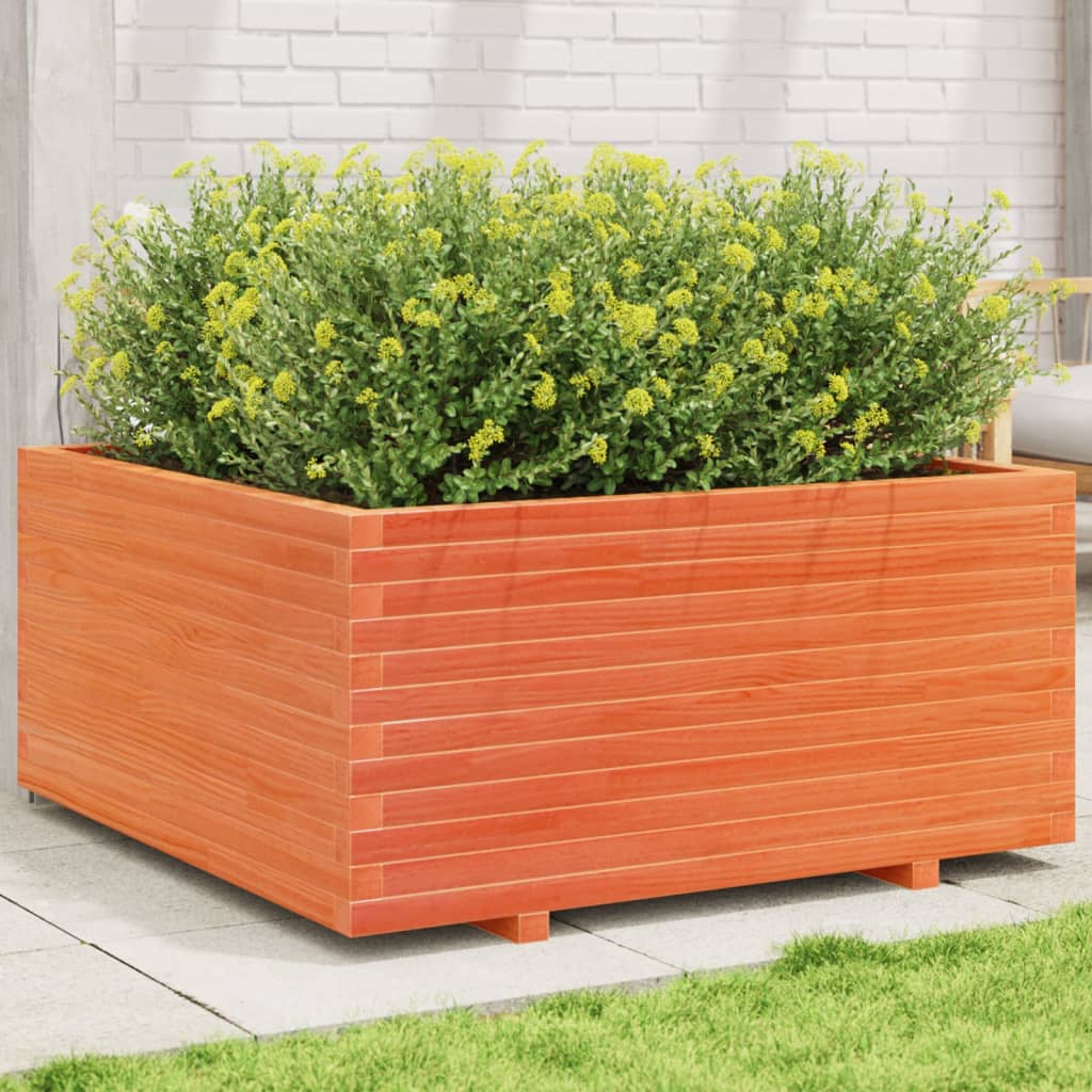 E-shop Multidom Záhradný kvetináč voskovohnedý 100x100x49,5 cm masívna borovica
