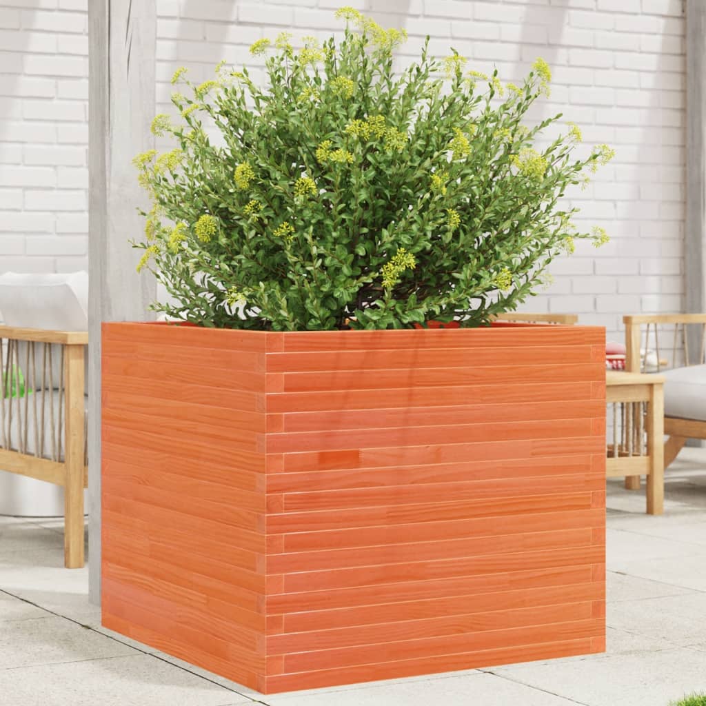 E-shop Multidom Záhradný kvetináč voskovohnedý 80x80x68,5 cm masívna borovica