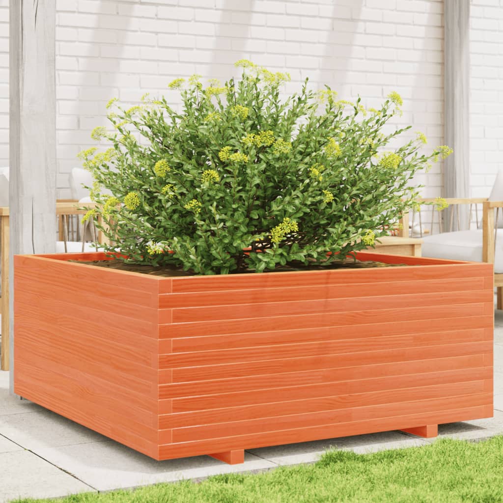 E-shop Multidom Záhradný kvetináč voskovohnedý 110x110x49,5 cm masívna borovica
