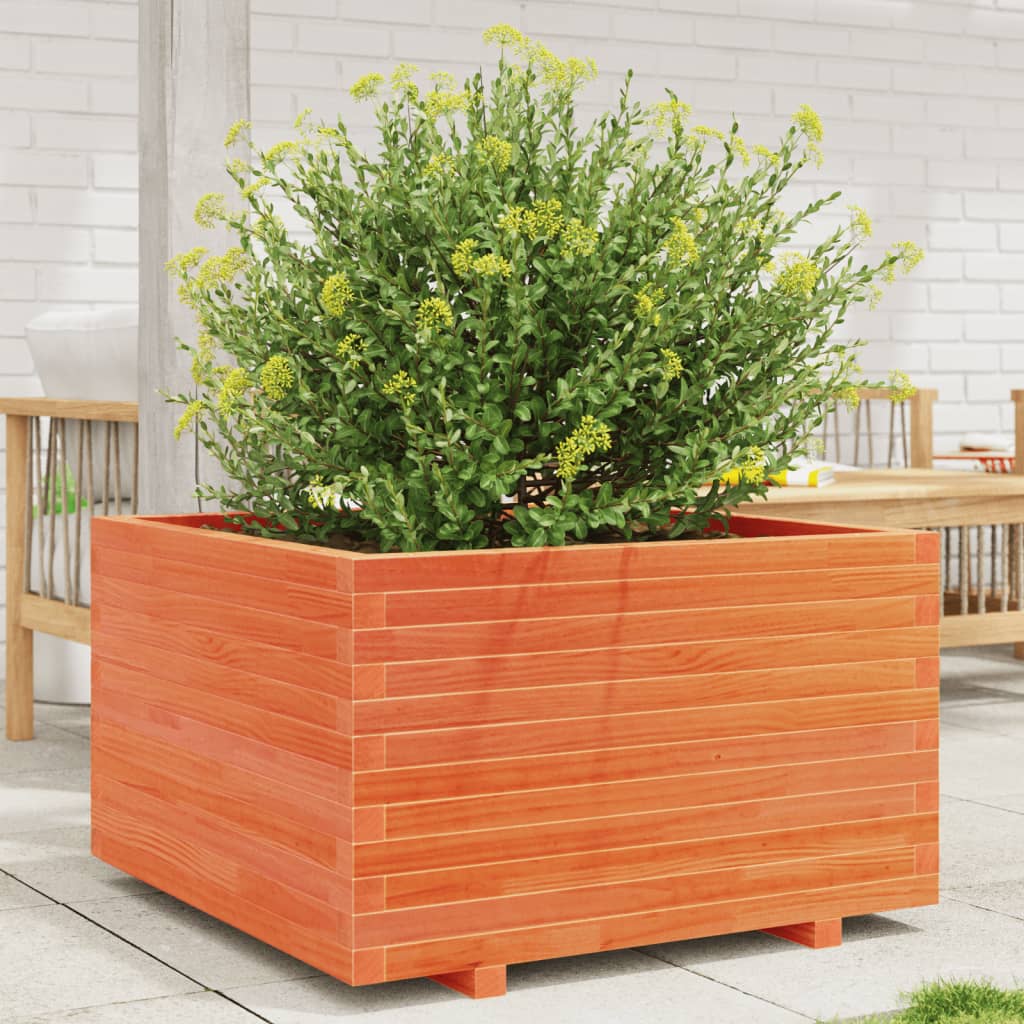 E-shop Multidom Záhradný kvetináč voskovohnedý 80x80x49,5 cm masívna borovica