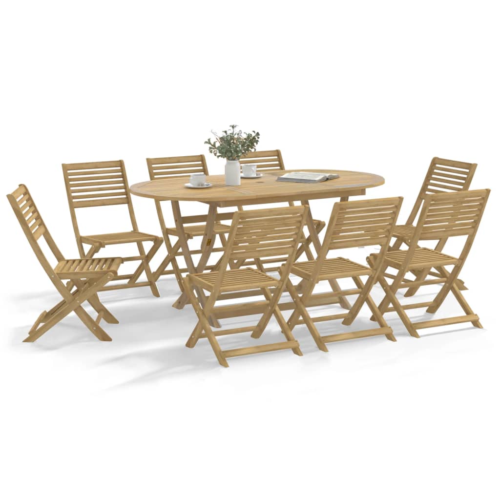 E-shop Multidom Skladacie záhradné stoličky 8 ks 48,5x61,5x87 cm akáciový masív