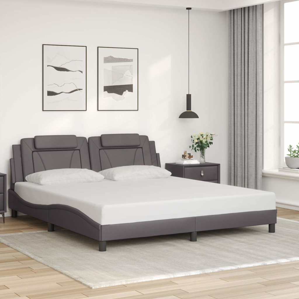 E-shop Multidom Rám postele Viana bez matraca sivý 180x200 cm umelá koža