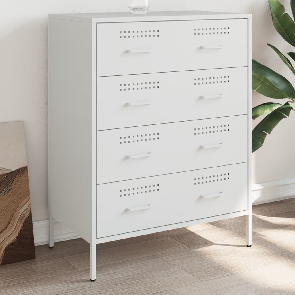 Multidom Komoda biela 68x39x89 cm oceľ