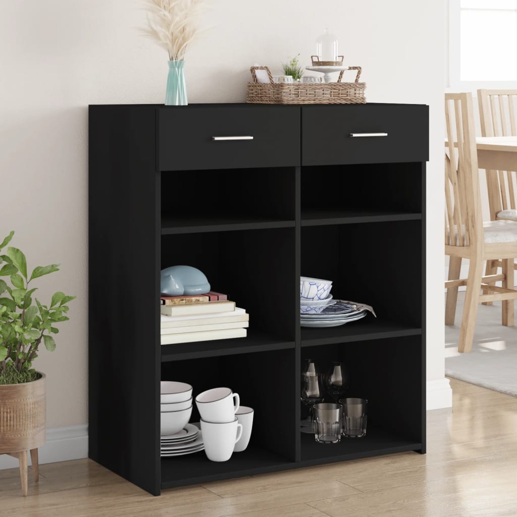 E-shop Multidom Komoda, čierna 80x42,5x93 cm, kompozitné drevo