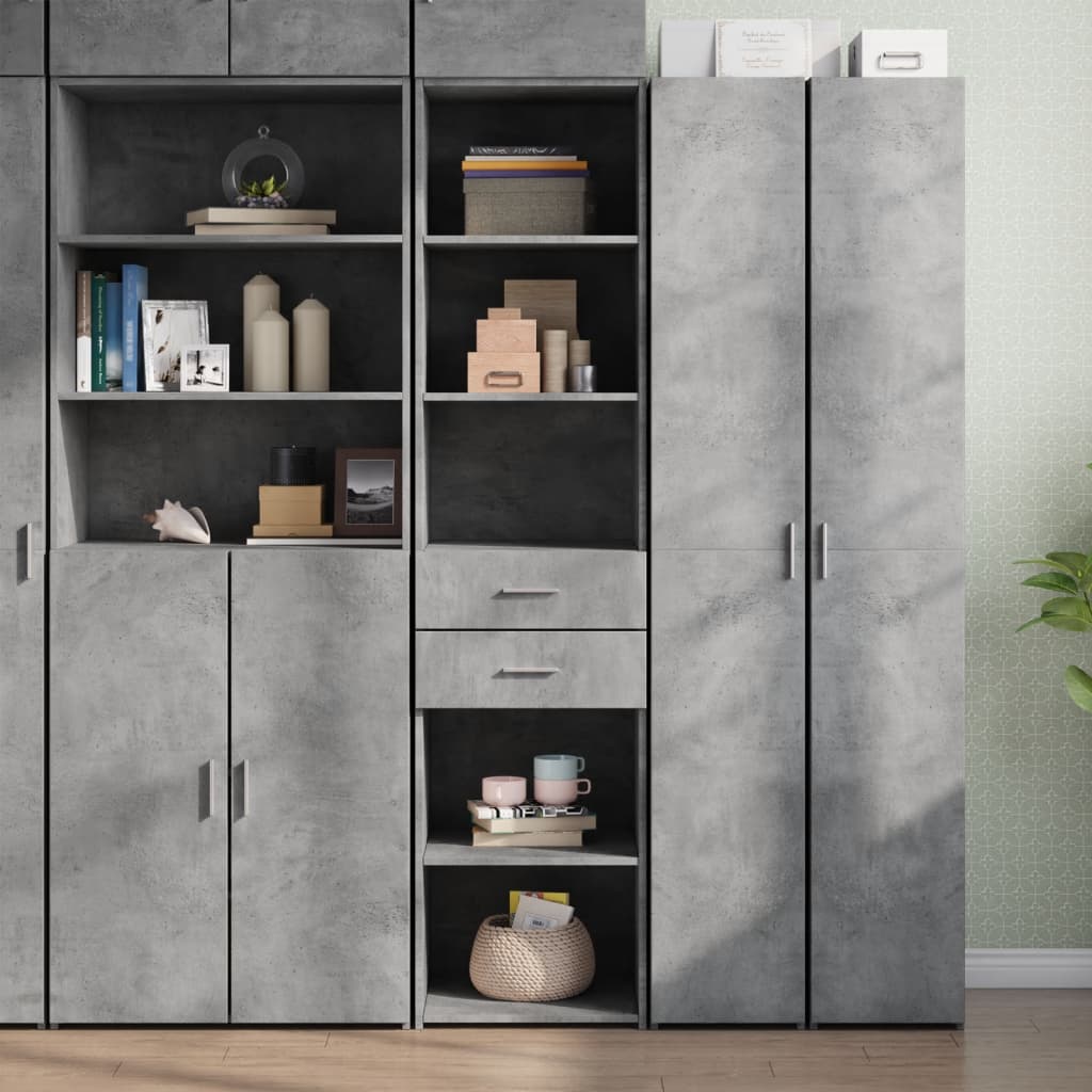 E-shop Multidom Vysoká skrinka, betónovo sivá 45x42,5x185 cm, kompozitné drevo