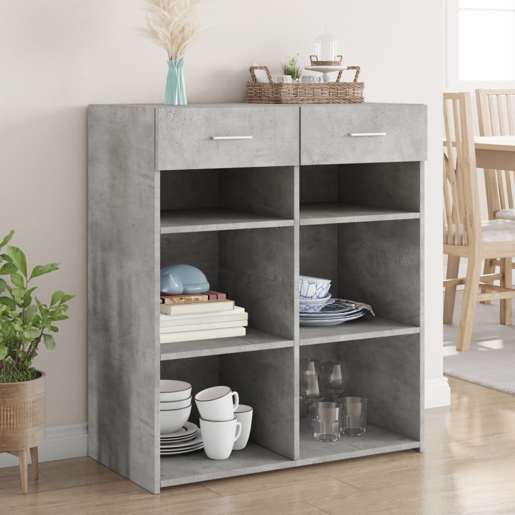 E-shop Multidom Komoda, betónovo sivá 80x42,5x93 cm, kompozitné drevo