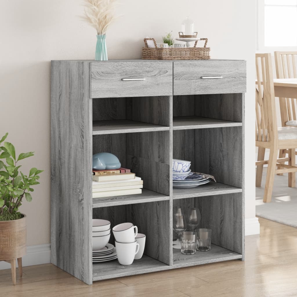 E-shop Multidom Komoda, sivá sonoma 80x42,5x93 cm, kompozitné drevo