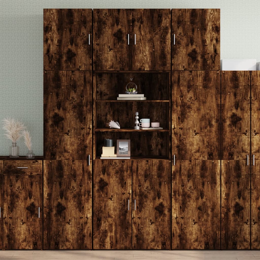E-shop Multidom Vysoká skrinka dymový dub 80x42,5x249 cm kompozitné drevo