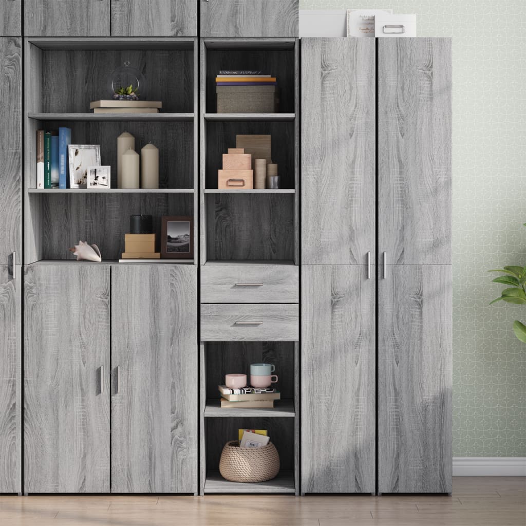 E-shop Multidom Vysoká skrinka, sivá sonoma 40x42,5x185 cm, kompozitné drevo