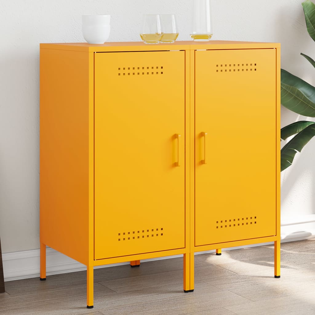 E-shop Multidom Komoda horčicovožltá 36x39x79 cm oceľ valcovaná za studena