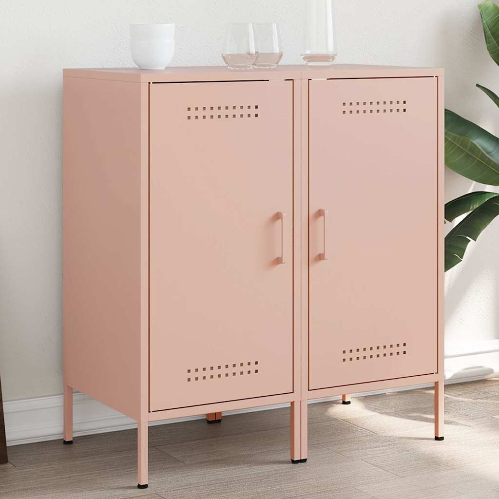E-shop Multidom Komody 2 ks čierne 36x39x79 cm oceľ valcovaná za studena