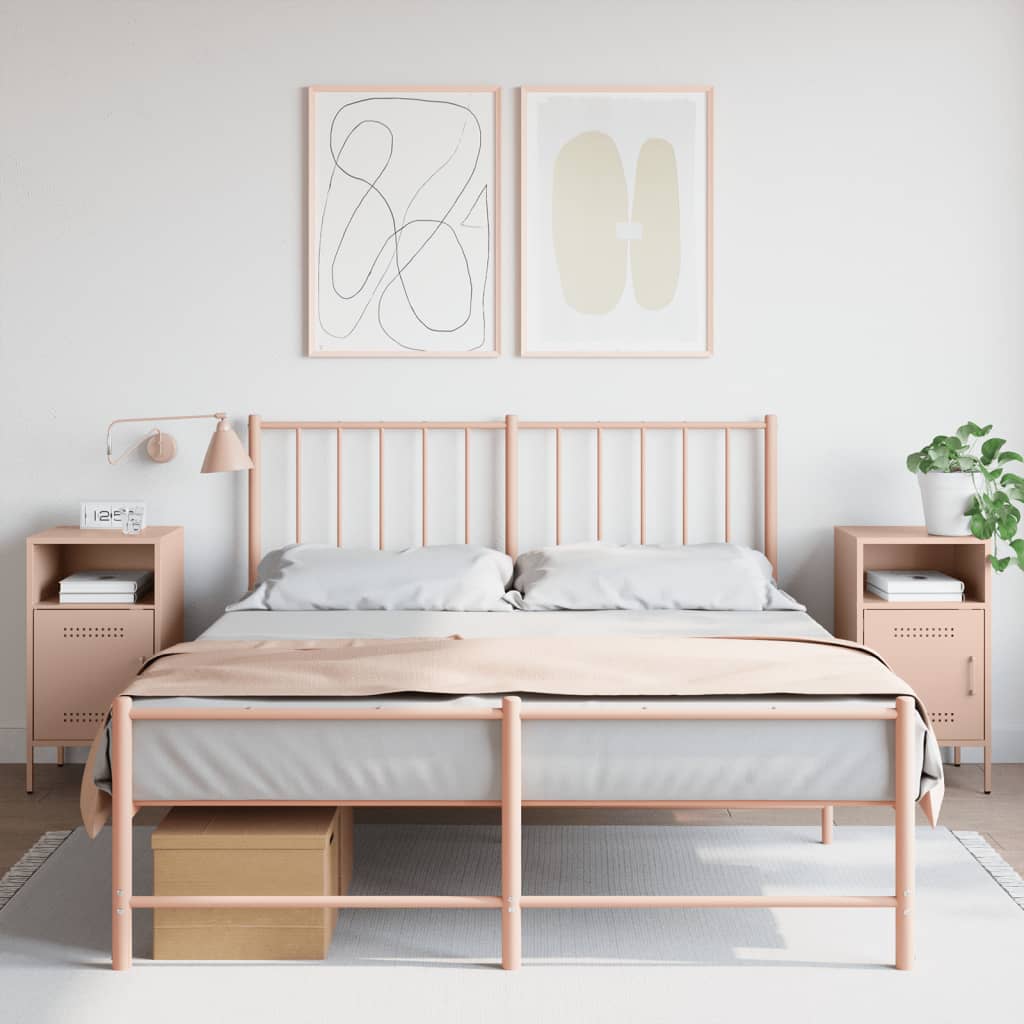 E-shop Multidom Nočné stolíky 2 ks ružové 36x39x68 cm oceľ