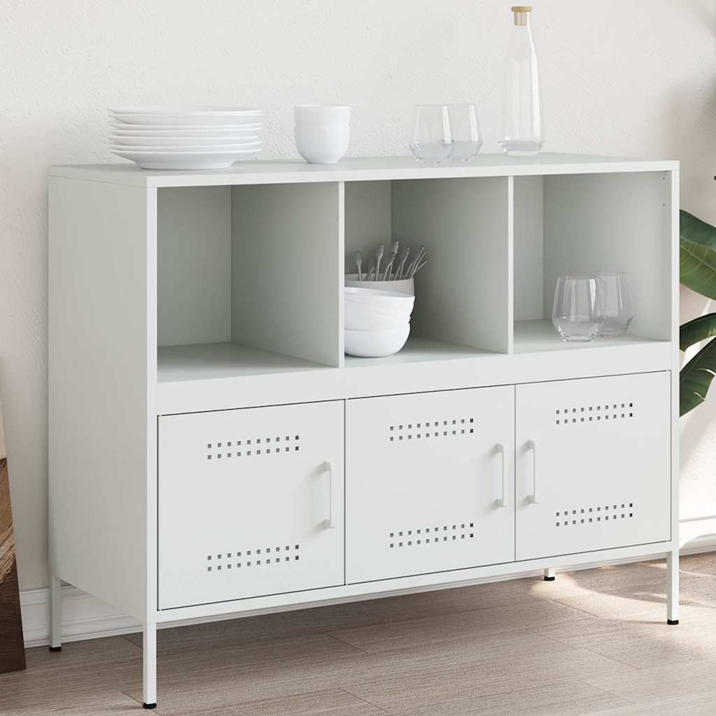 E-shop Multidom Komoda bela 100,5x39x79 cm oceľ