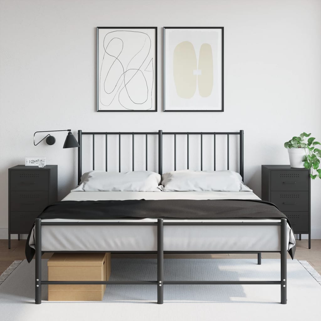 E-shop Multidom Nočné stolíky 2 ks čierne 36x39x68 cm oceľ
