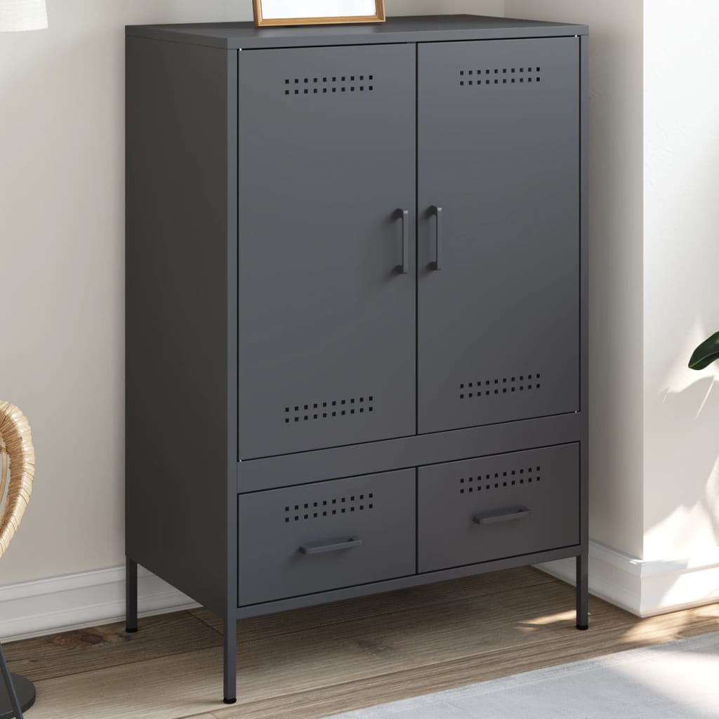 E-shop Multidom Vysoká skrinka antracit 68x39x101,5cm oceľ