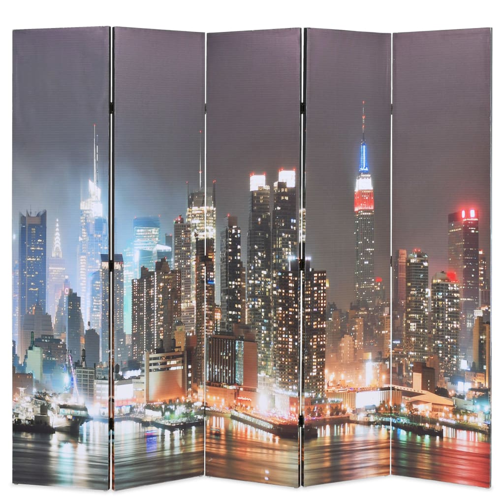 E-shop Multidom Skladací paraván 200x170 cm, potlač nočného New Yorku