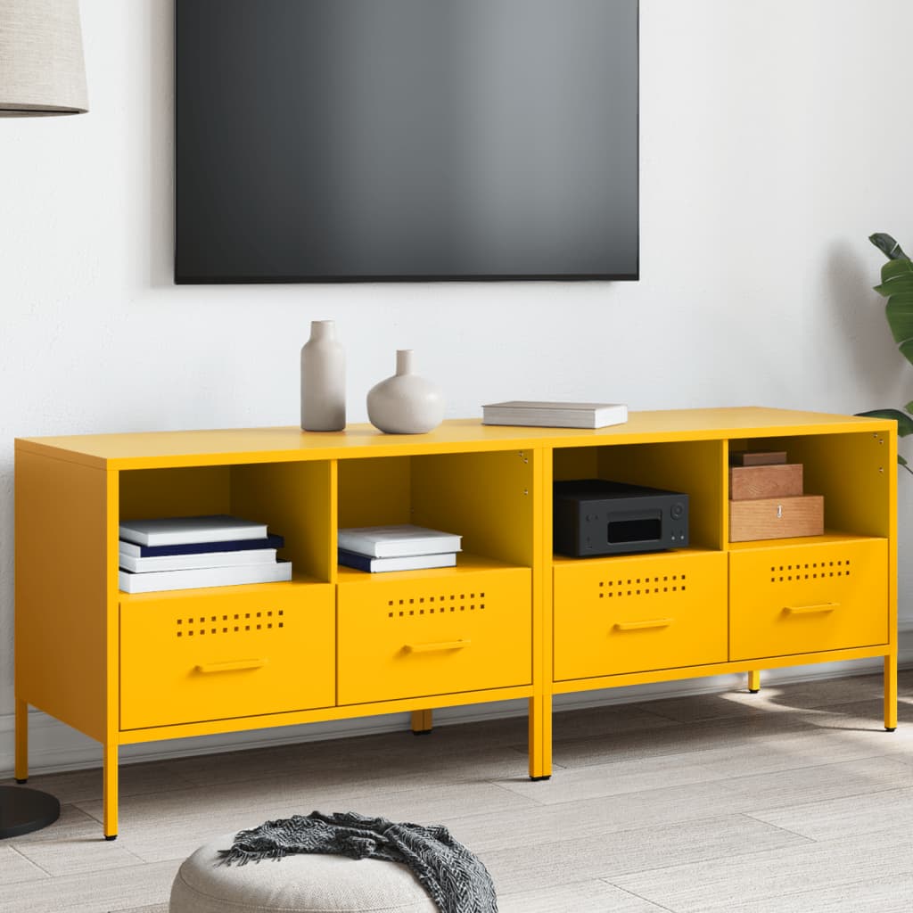 E-shop Multidom TV skrinky 2 ks horčicovo-žlté 68x39x50,5 cm oceľ
