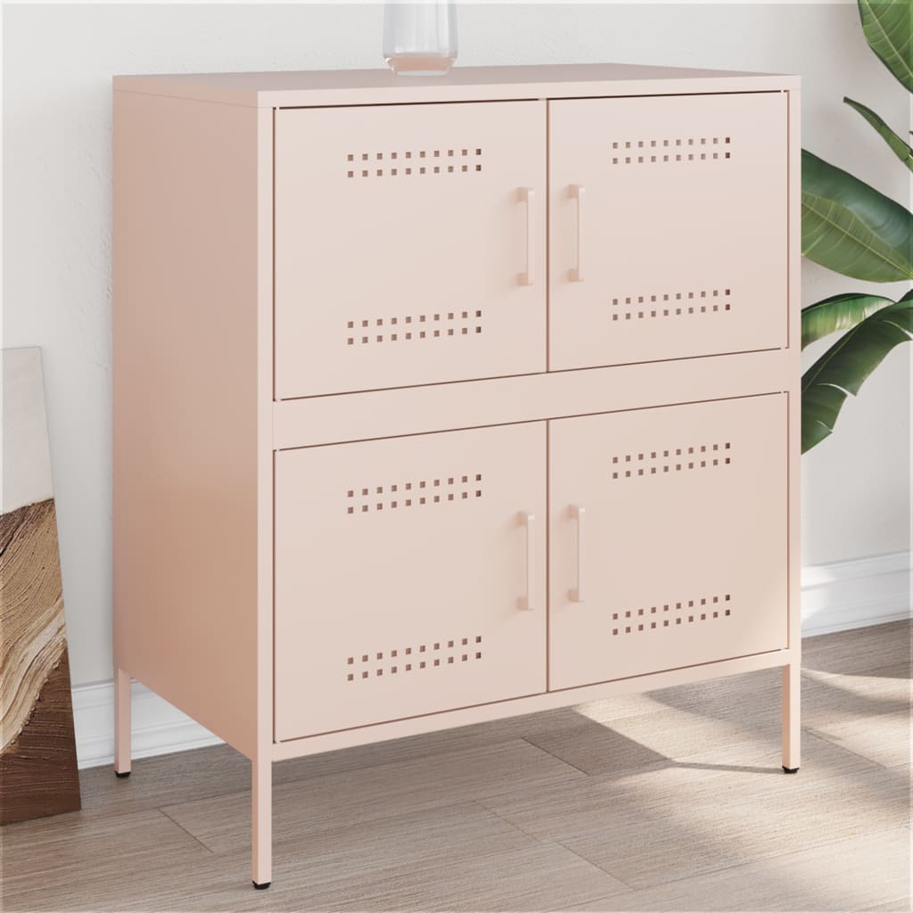 E-shop Multidom Komoda ružová 68x39x79 cm oceľ
