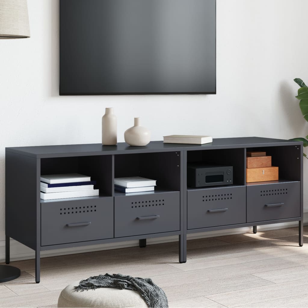 E-shop Multidom TV skrinky 2 ks antracitové 68x39x50,5 cm oceľ