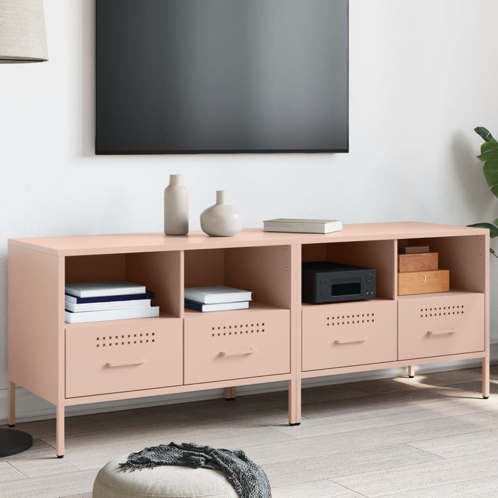 E-shop Multidom TV skrinky 2 ks ružové 68x39x50,5 cm oceľ