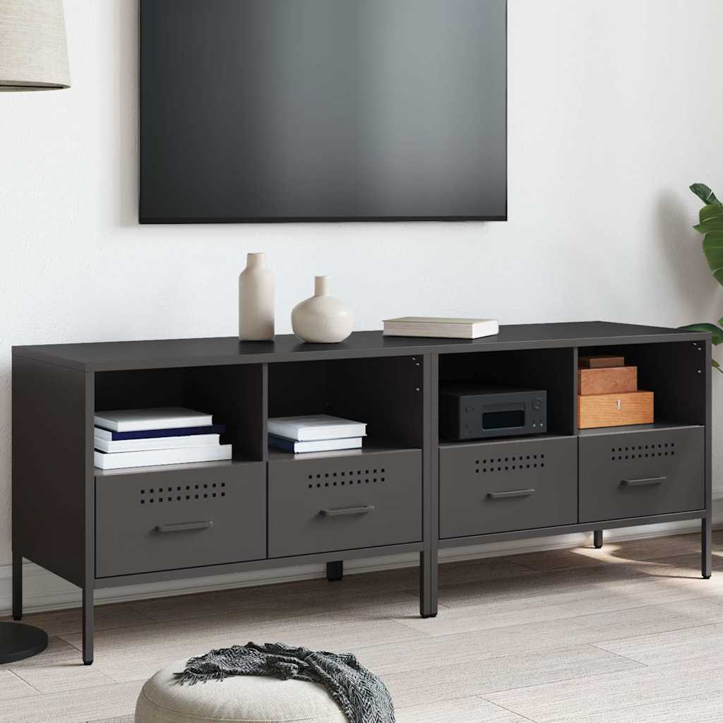 E-shop Multidom TV skrinky 2 ks čierne 68x39x50,5 cm oceľ