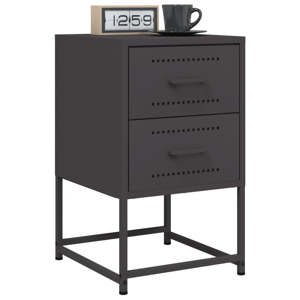 E-shop Multidom Nočné stolíky 2 ks čierne 36x39x60,5 cm oceľ