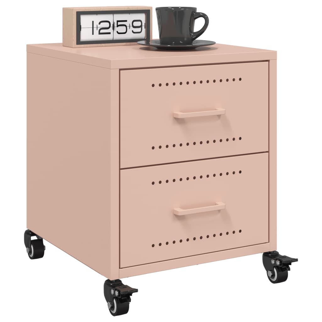 E-shop Multidom Nočné stolíky 2 ks ružové 36x39x43,5 cm oceľ