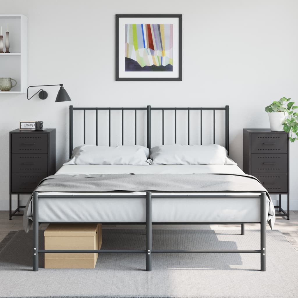 E-shop Multidom Nočné stolíky 2 ks čierne 36x39x78 cm oceľ