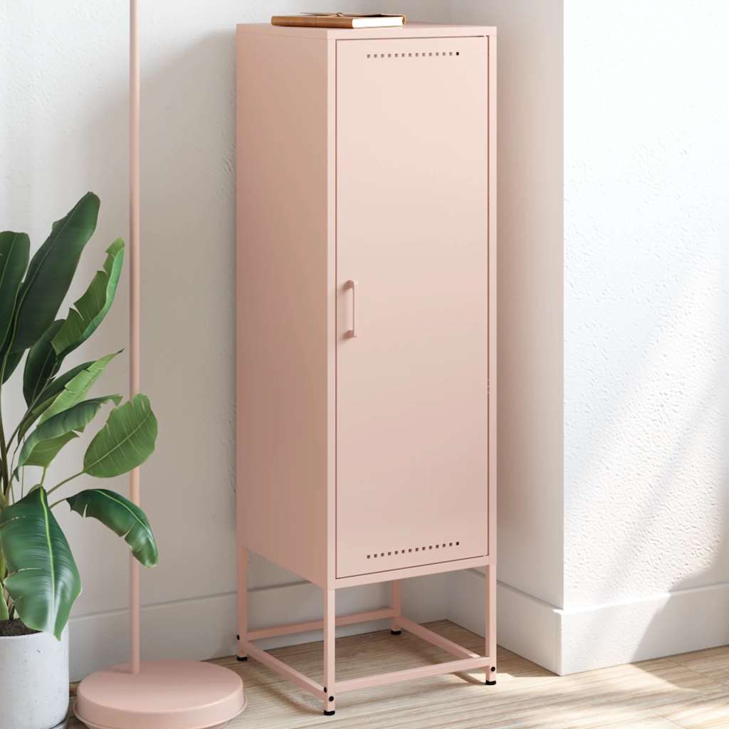 E-shop Multidom Vysoká skrinka ružová 36x39x123 cm oceľová