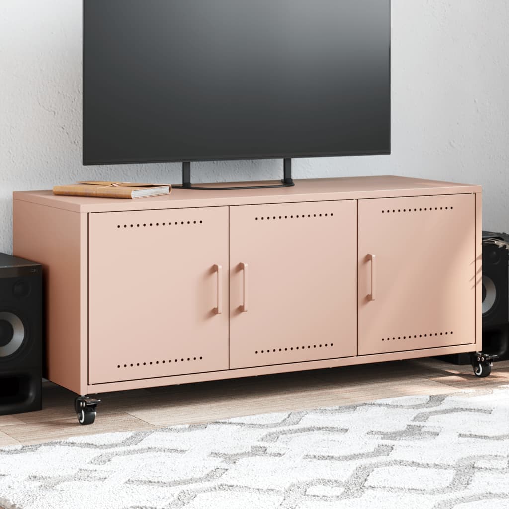 E-shop Multidom TV skrinka ružová 100,5x39x43,5 cm oceľ