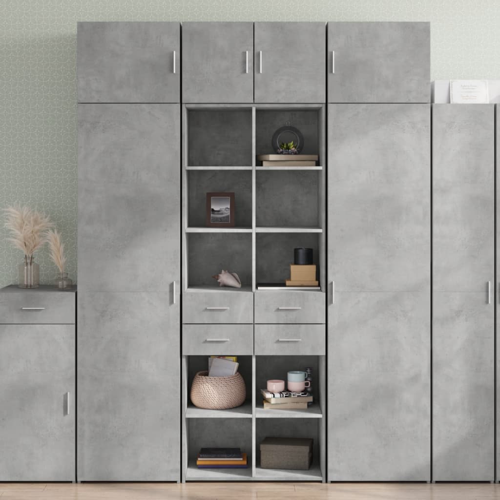 E-shop Multidom Vysoká skrinka sivá 70x42,5x185 cm kompozitné drevo