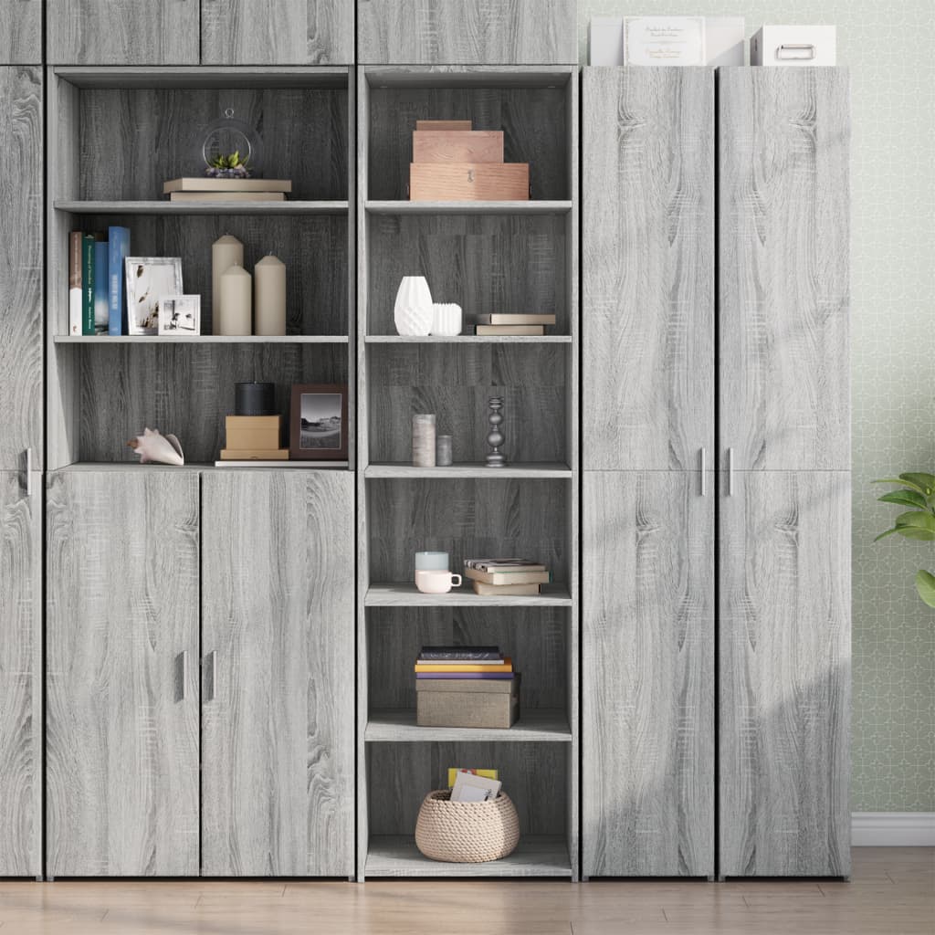 E-shop Multidom Vysoká skrinka sivá sonoma 50x41x185 cm kompozitné drevo