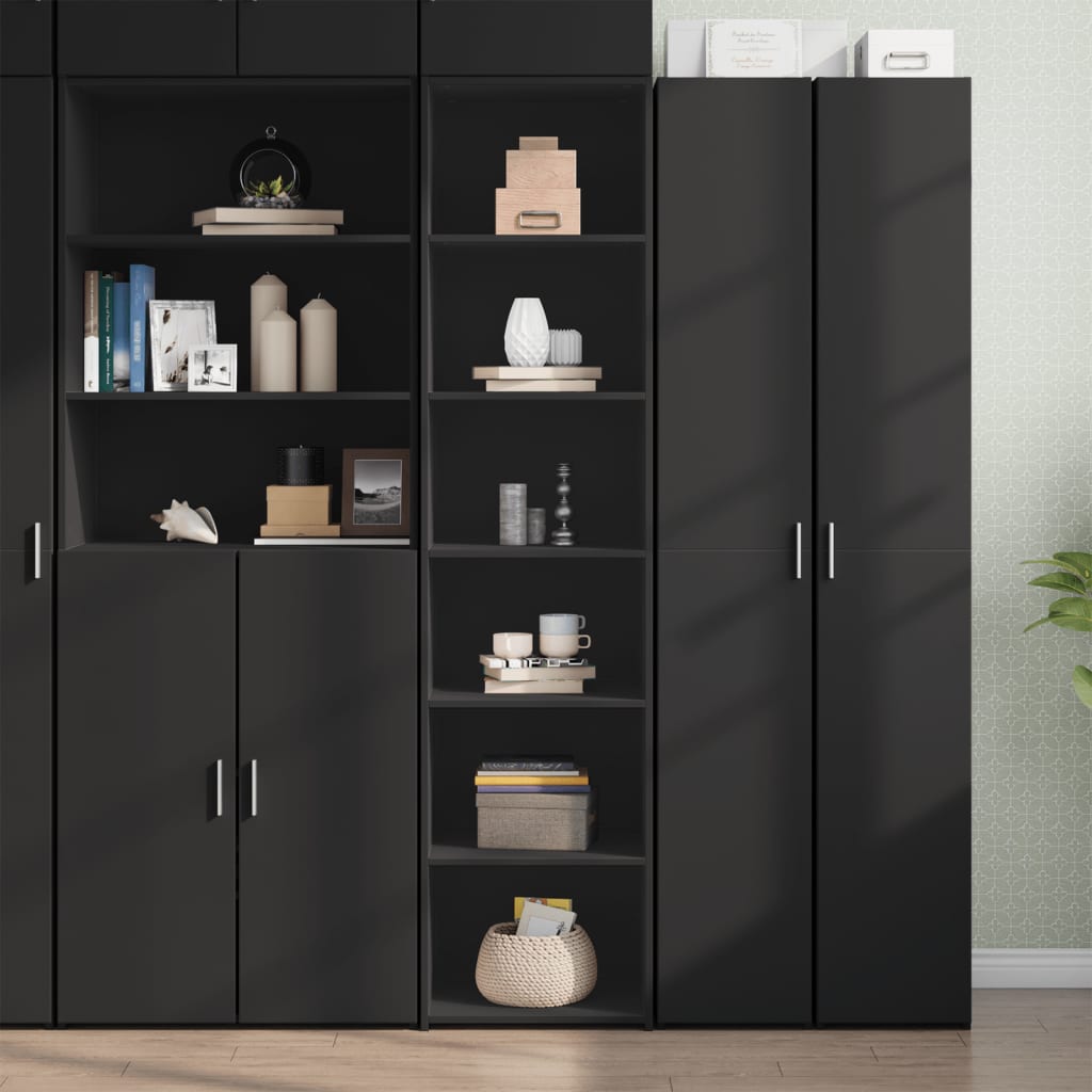 E-shop Multidom Vysoká skrinka čierna 45x41x185 cm kompozitné drevo
