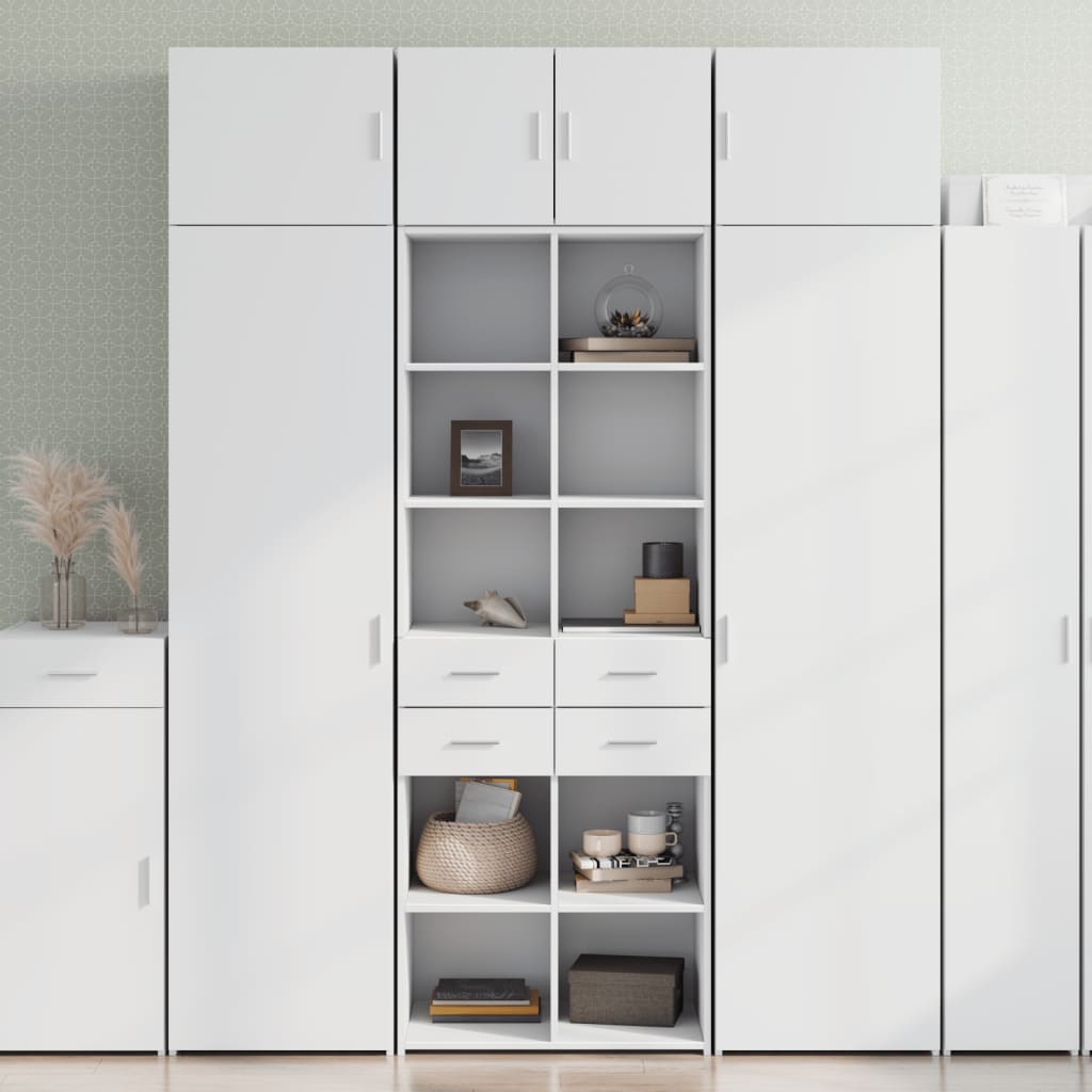 E-shop Multidom Vysoká skrinka biela 70x42,5x185 cm kompozitné drevo