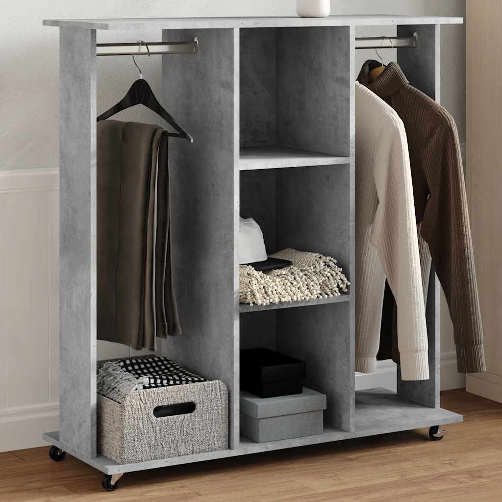 E-shop Multidom Šatník s kolieskami sivý 102x38x110 cm kompozitné drevo