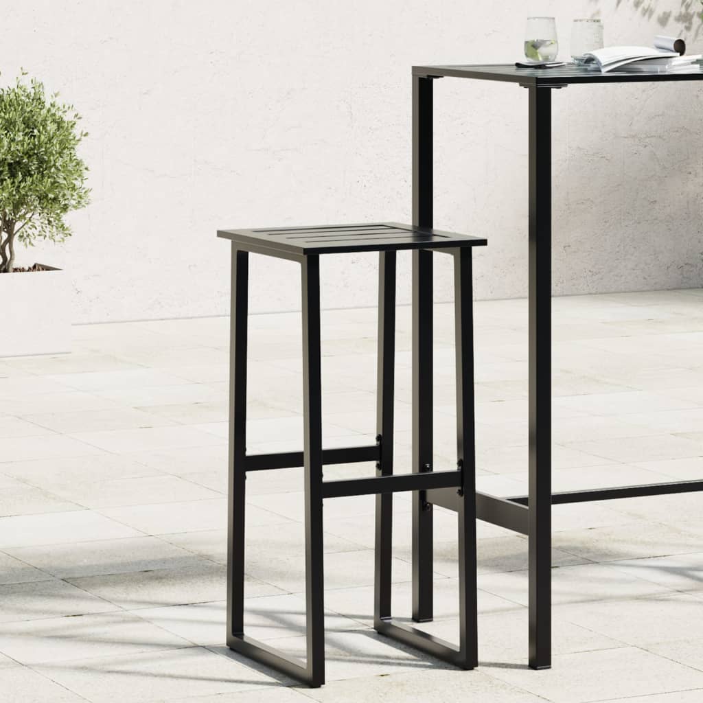 E-shop Multidom Barové stoličky 2 ks, čierne 38x38x80 cm, práškovaná oceľ