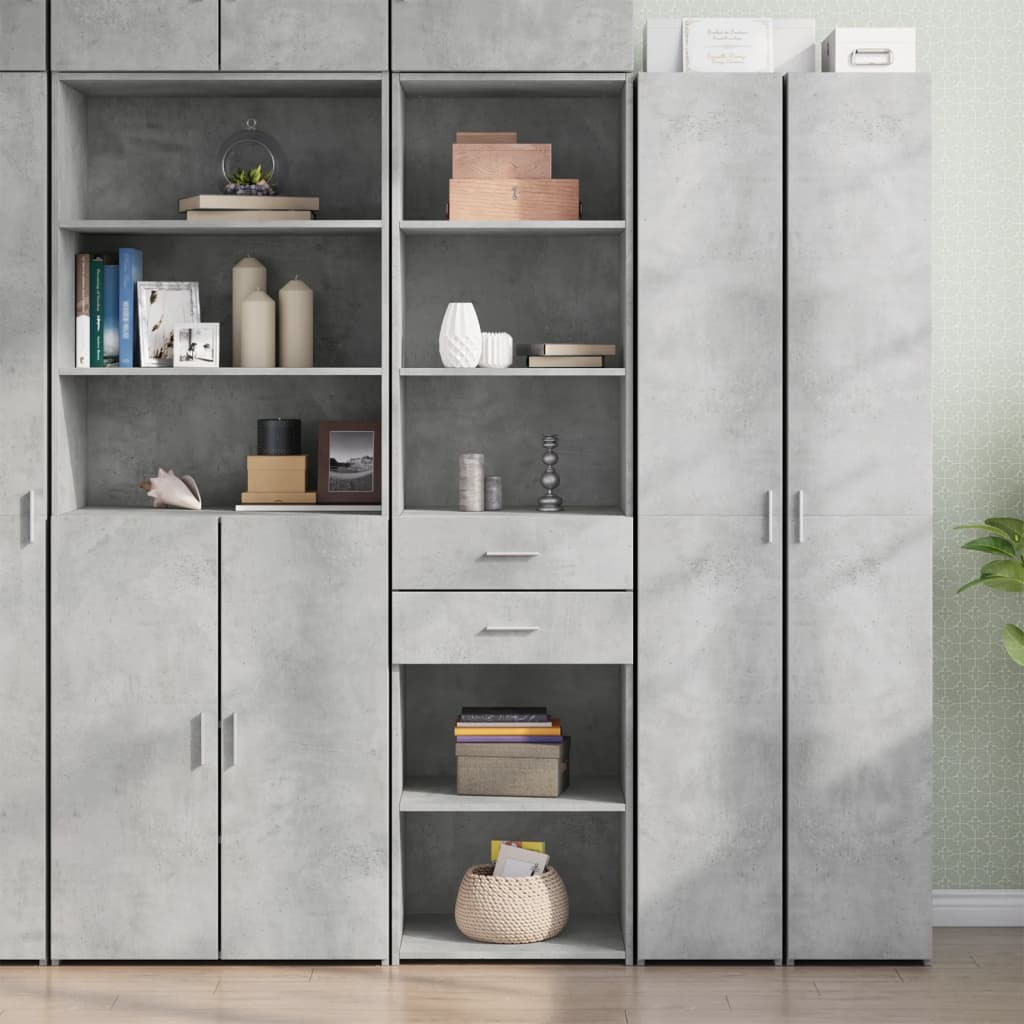 E-shop Multidom Vysoká skrinka, betónovo sivá 50x42,5x185 cm, kompozitné drevo
