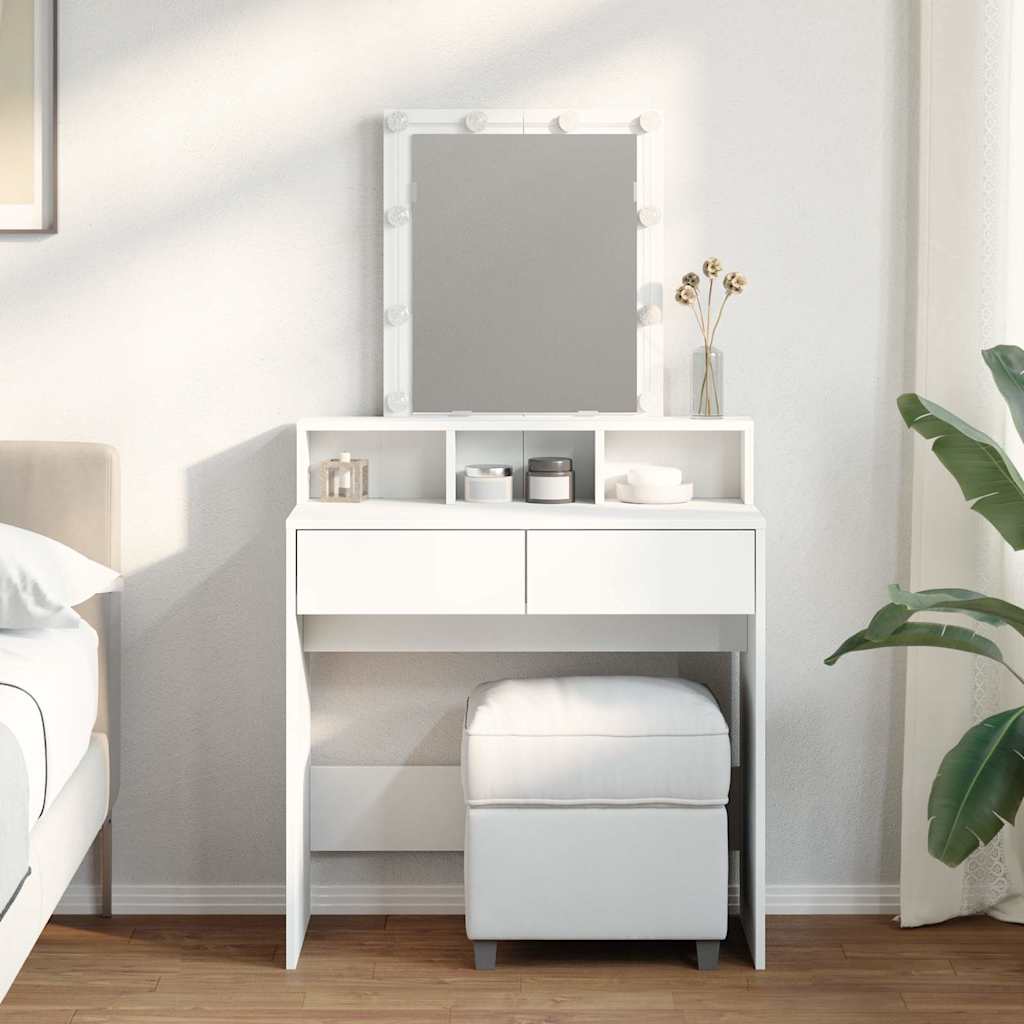 Multidom Toaletný stolík s LED biely 80x41x144,5 cm