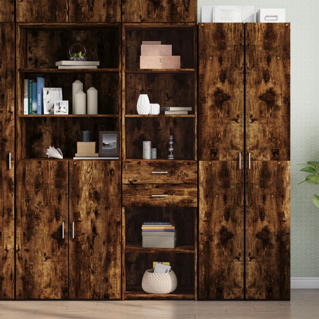 E-shop Multidom Vysoká skrinka, tmavý dub 50x42,5x185 cm, kompozitné drevo