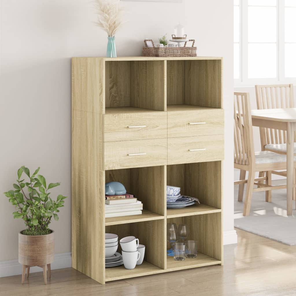 E-shop Multidom Vysoká skrinka, dub sonoma 80x42,5x124 cm, kompozitné drevo