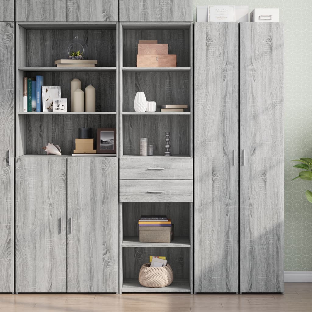 E-shop Multidom Vysoká skrinka, sivá sonoma 50x42,5x185 cm, kompozitné drevo