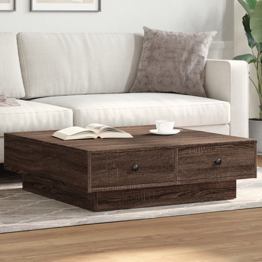 E-shop Multidom Konferenčný stolík hnedý dub 90x90x28 cm spracované drevo