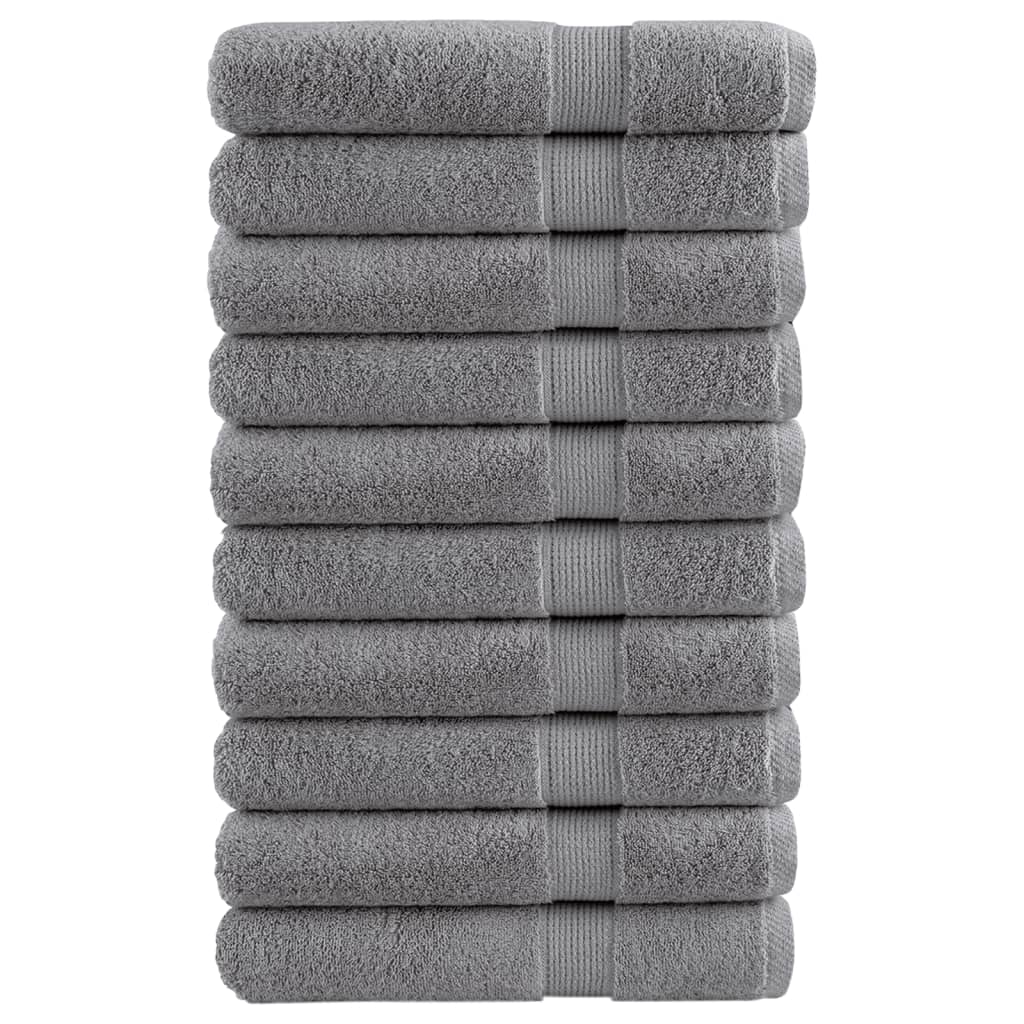 Multidom Prémiové uteráky SOLUND 10 ks sivé 100x200 cm 600 g/m2