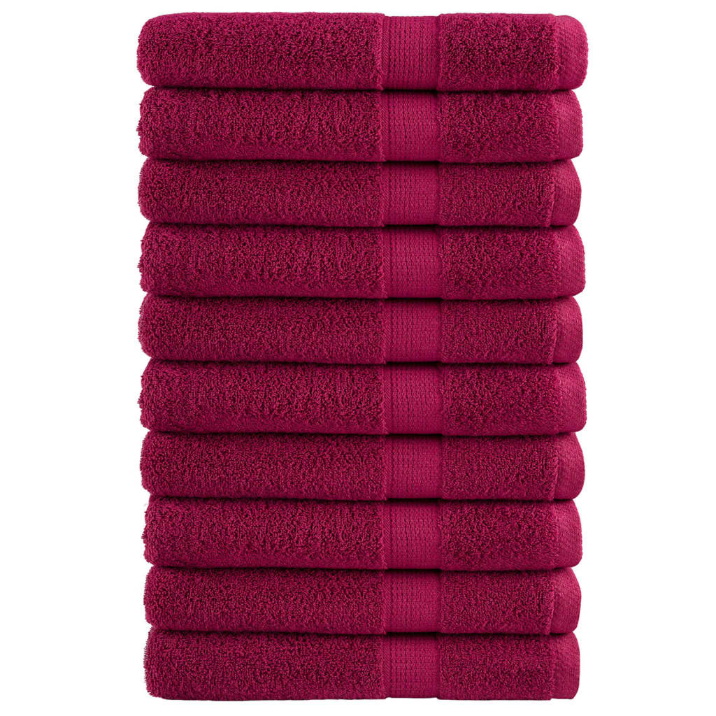 E-shop Multidom Prémiové uteráky SOLUND 10 ks bordové 100x200 cm 600 g/m2