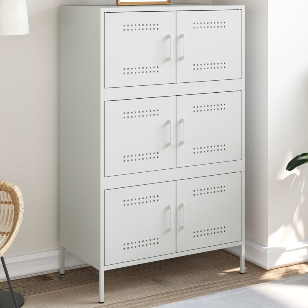 E-shop Multidom Vysoká skrinka biela 68x39x113 cm oceľ