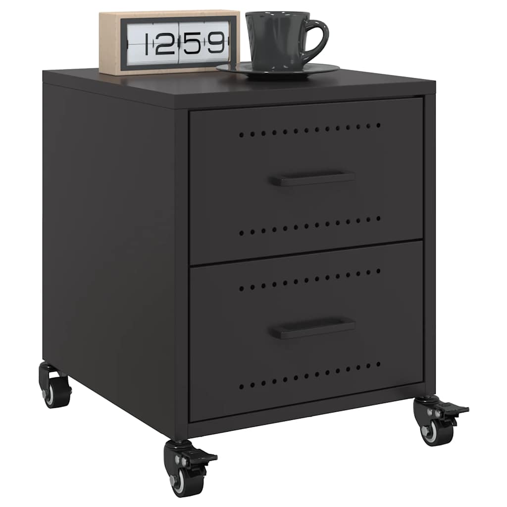 E-shop Multidom Nočné stolíky 2 ks čierne 36x39x43,5 cm oceľ